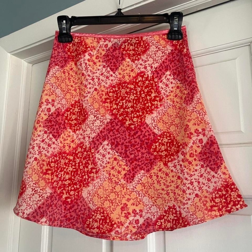 Exact Change ditsy floral y2k patchwork skirt